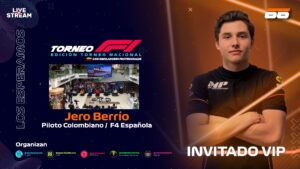 Jerónimo Berrío invitado especial al Torneo Nacional de F1 con Simuladores Profesionales